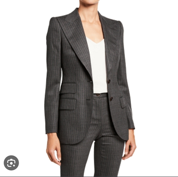 Dolce & Gabbana Jackets & Blazers - Dolce & Gabbana Pinstripe 2-Piece Virgin Wool Blazer & Pantsuit 36 XS